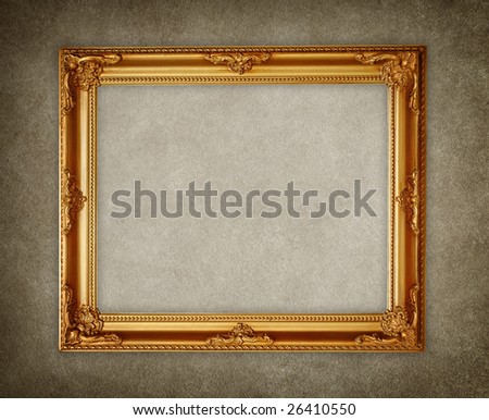 golden picture frame on wall