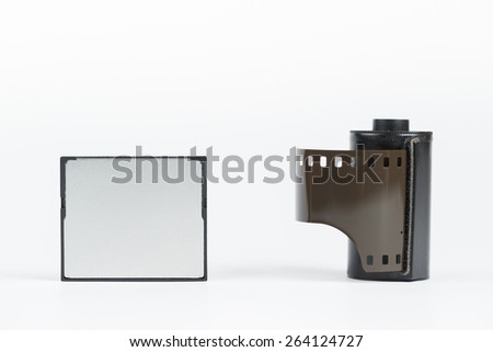 shot of the digital flash memory card  isolated on white background