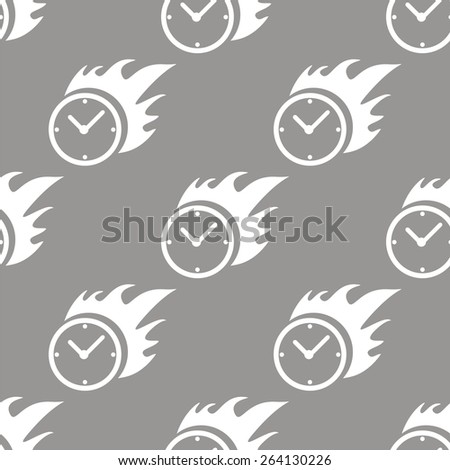 Hot clock white and black seamless pattern for web design. Vector symbol