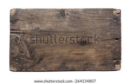 plank of old wood isolated on white background with Clipping Path.