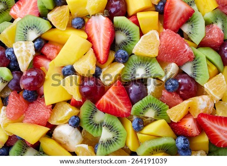 Background of healthy fresh fruits Royalty-Free Stock Photo #264191039