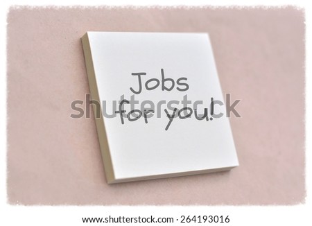 Text jobs for you on the short note texture background