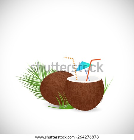 Illustration of a coconut drink isolated on a white background.