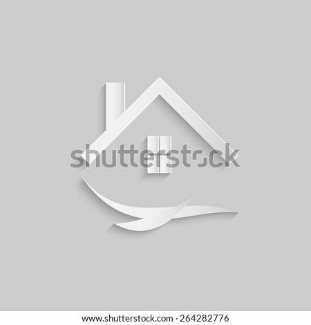 Concept image of an abstract house design isolated on a white background.