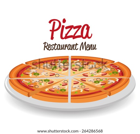 Pizza design over white background, vector illustration.