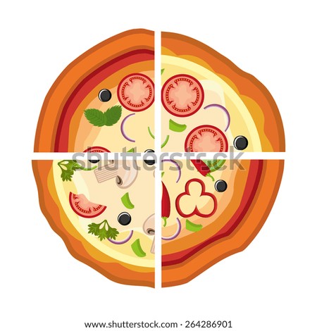 Pizza design over white background, vector illustration.