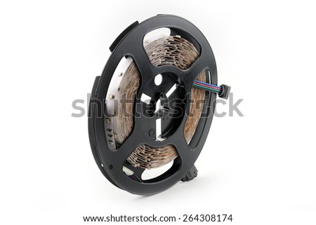 Plastic reel with LED strips for lighting the room