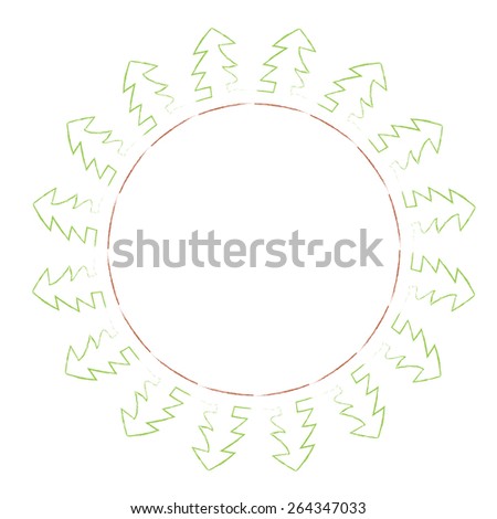 pine tree circle frame
