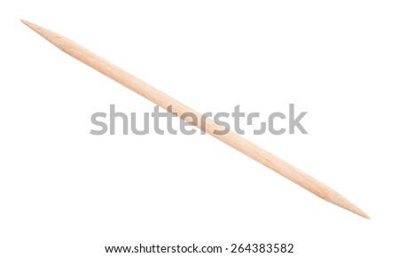 Wooden toothpick. Macro Royalty-Free Stock Photo #264383582