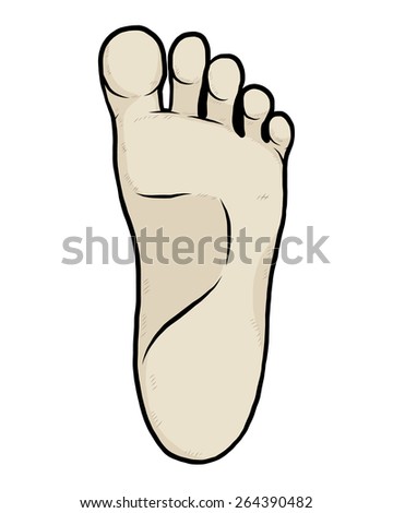 left sole / cartoon vector and illustration, hand drawn style, isolated on white background.