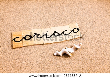 Words formed from small pieces of wood containing different letters in a irregular position, corisco
