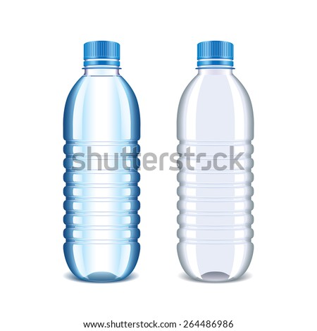 Plastic bottle for water isolated on white photo-realistic vector illustration