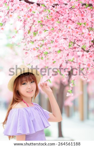 Beautiful asian girl in park