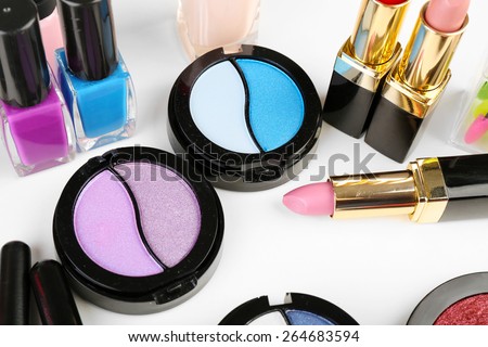 Different cosmetics close up