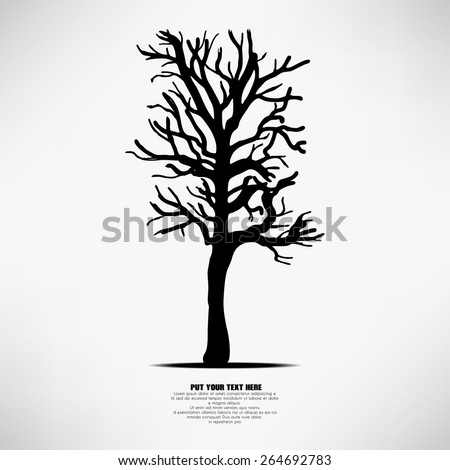 Vector label black tree   