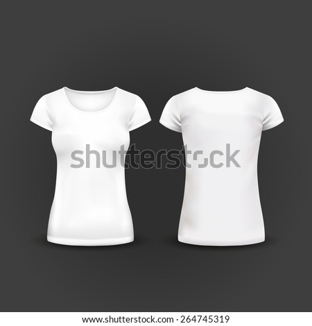 Vector T-shirt, Design template, women and men, u-neck shirt, short sleeved, back and front views