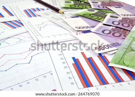 Image of financial tables graphs numbers for work business and economics