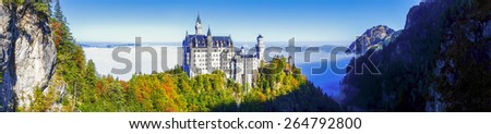 Famous Neuschwanstein castle in Bavaria, Germany