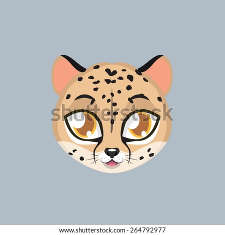 Cute cheetah avatar with flat colors