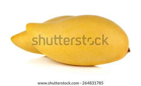 Ripe mango isolated on white background.