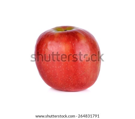 Red ripe apple isolated on white background.