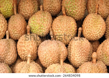 Bunch of durian fruit background photo