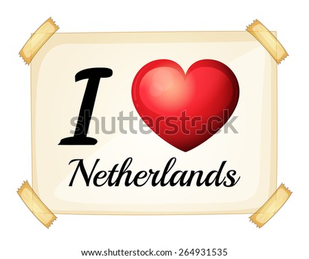 Poster I love Netherlands on the wall