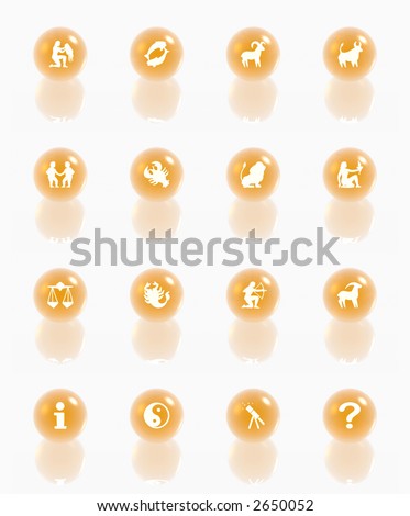 zodiac 3D icons (yellow set)
