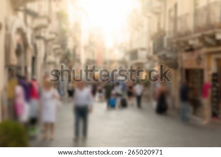 People Walking Pedestrian Street at Summer
