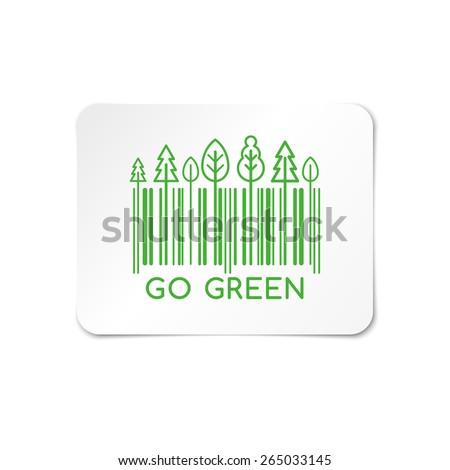 Go Green, barcode stickers 