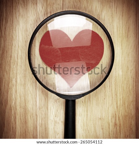 Vignetting Photo of Heart Shape in the Magnifying Glass