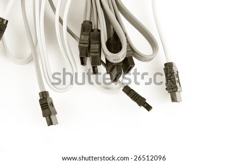 Cable on white background. Sepia