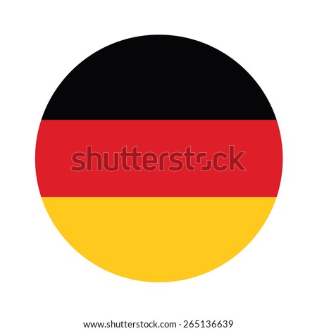 Round german flag vector icon isolated, german flag button Royalty-Free Stock Photo #265136639