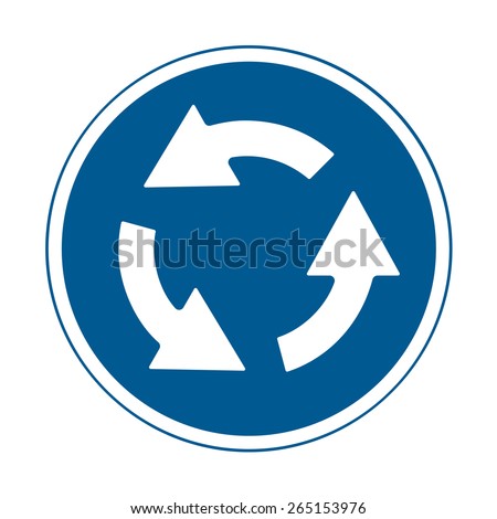 Road signs. Roundabout. Royalty-Free Stock Photo #265153976