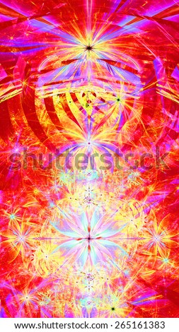 Amazing futuristic flower and star background with decorative interconnected arches and small decorative stars and flowers. All in high resolution and bright vivid red,yellow,pink,purple
