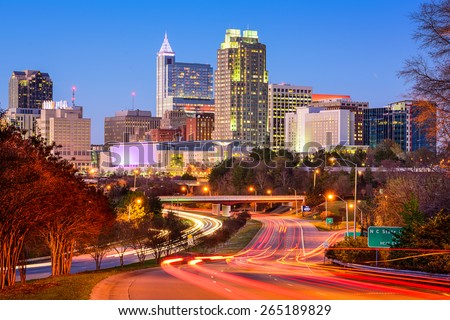 Raleigh, North Carolina, USA downtown city skyline. Royalty-Free Stock Photo #265189829