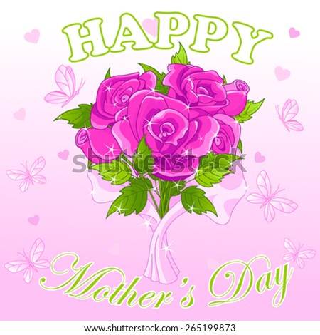 
Happy mother's day design with roses
