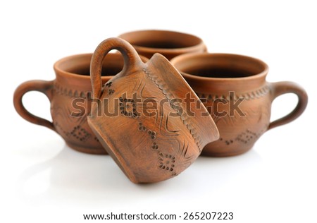 Ceramic cup on a white background