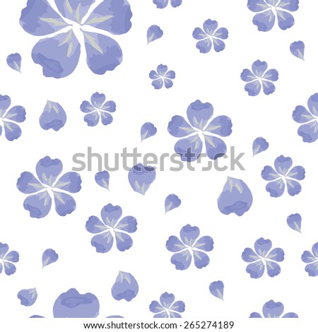 Watercolor floral colored seamless pattern. Vector illustration