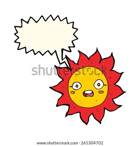 cartoon sun with speech bubble