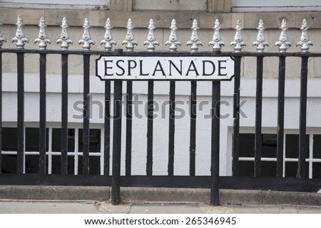 Esplanade Road Sign, England, UK