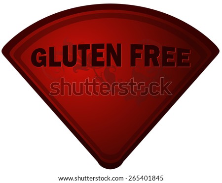 Gluten Free Red Triangular Sticker Sign, Vector Illustration isolated on White Background. 