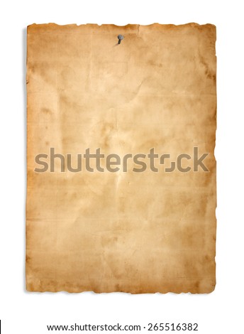 Old paper on the white background Royalty-Free Stock Photo #265516382