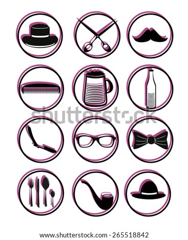 hipster icon set vector art