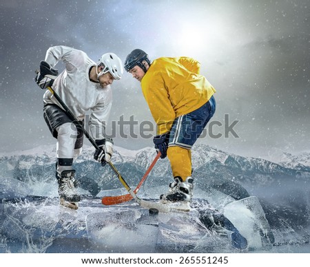 Ice hockey player on the ice