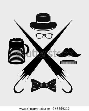 hipster icon graphic design vector art