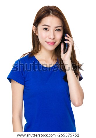 Asian female holding phone