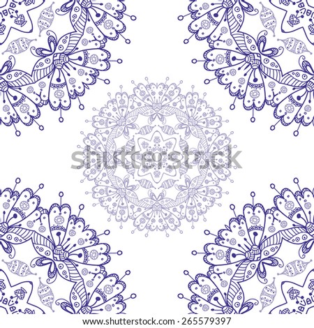 Mandala style lace doily. Round pattern, oriental style. Can be used as a background, pattern, backdrop, wallpaper or for packaging, bag template, etc.