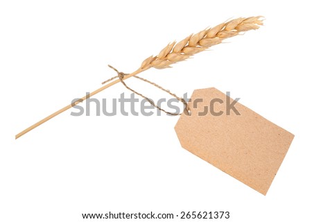 Wheat ear with  tag