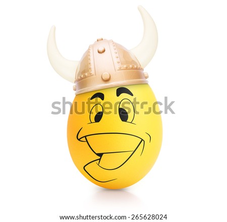 Yellow cute egg with emotional face in sombrero